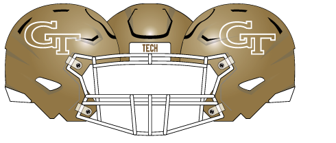 2025 Gold Shell White Mask White Logo Outline Helmet