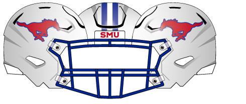 2025 White Helmet Blue Mask Red Horse Blue Stripes